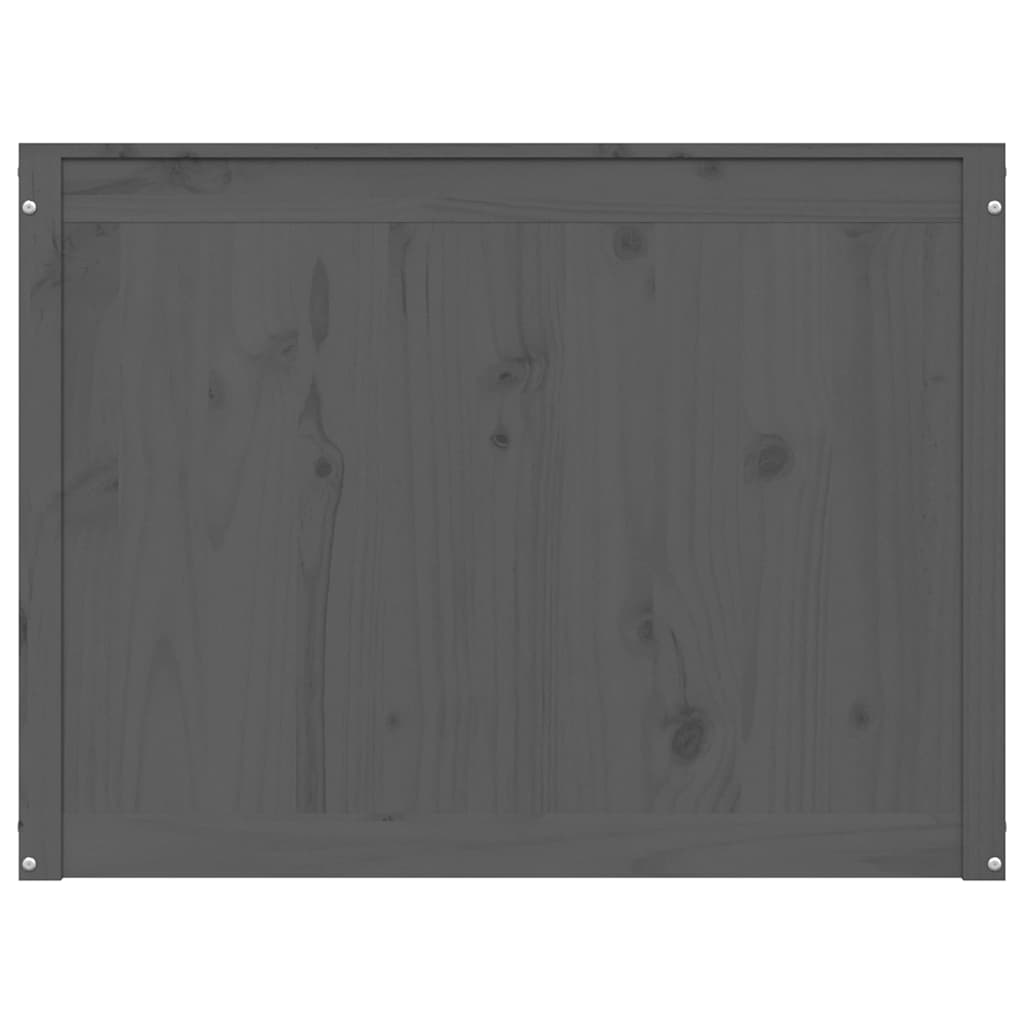 Contenitore per Bucato Grigio 88,5x44x66 cm Legno Massello Pino