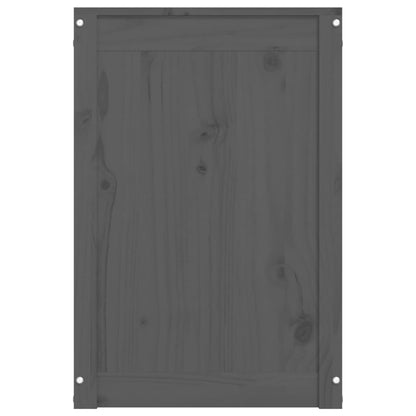 Contenitore per Bucato Grigio 88,5x44x66 cm Legno Massello Pino - homemem39