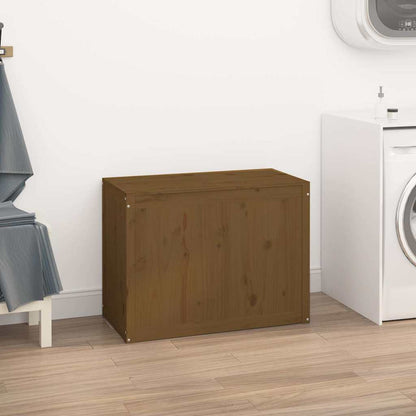 Contenitore per Bucato Ambra 88,5x44x66 cm Legno Massello Pino