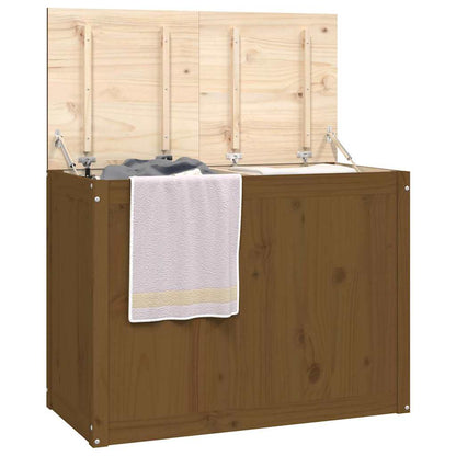 Contenitore per Bucato Ambra 88,5x44x66 cm Legno Massello Pino