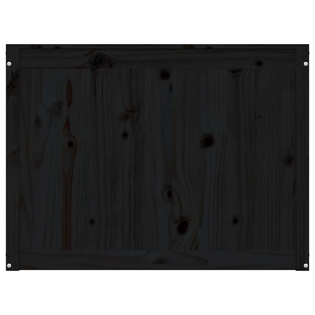 Contenitore per Bucato Nero 88,5x44x66 cm Legno Massello Pino