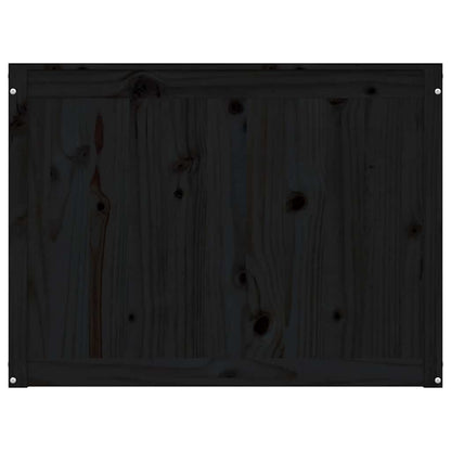 Contenitore per Bucato Nero 88,5x44x66 cm Legno Massello Pino