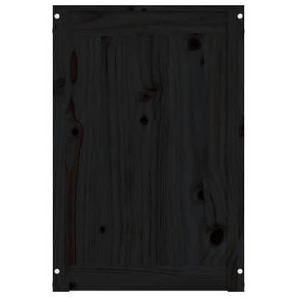 Contenitore per Bucato Nero 88,5x44x66 cm Legno Massello Pino - homemem39