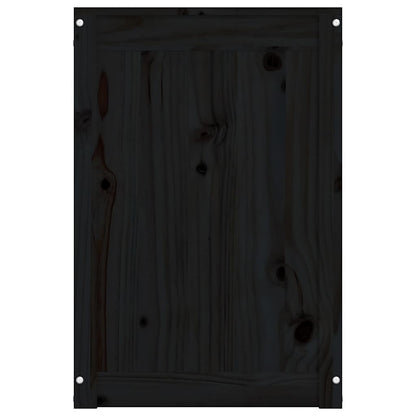 Contenitore per Bucato Nero 88,5x44x66 cm Legno Massello Pino