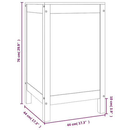 Contenitore per Bucato 44x44x76 cm Legno Massello Pino