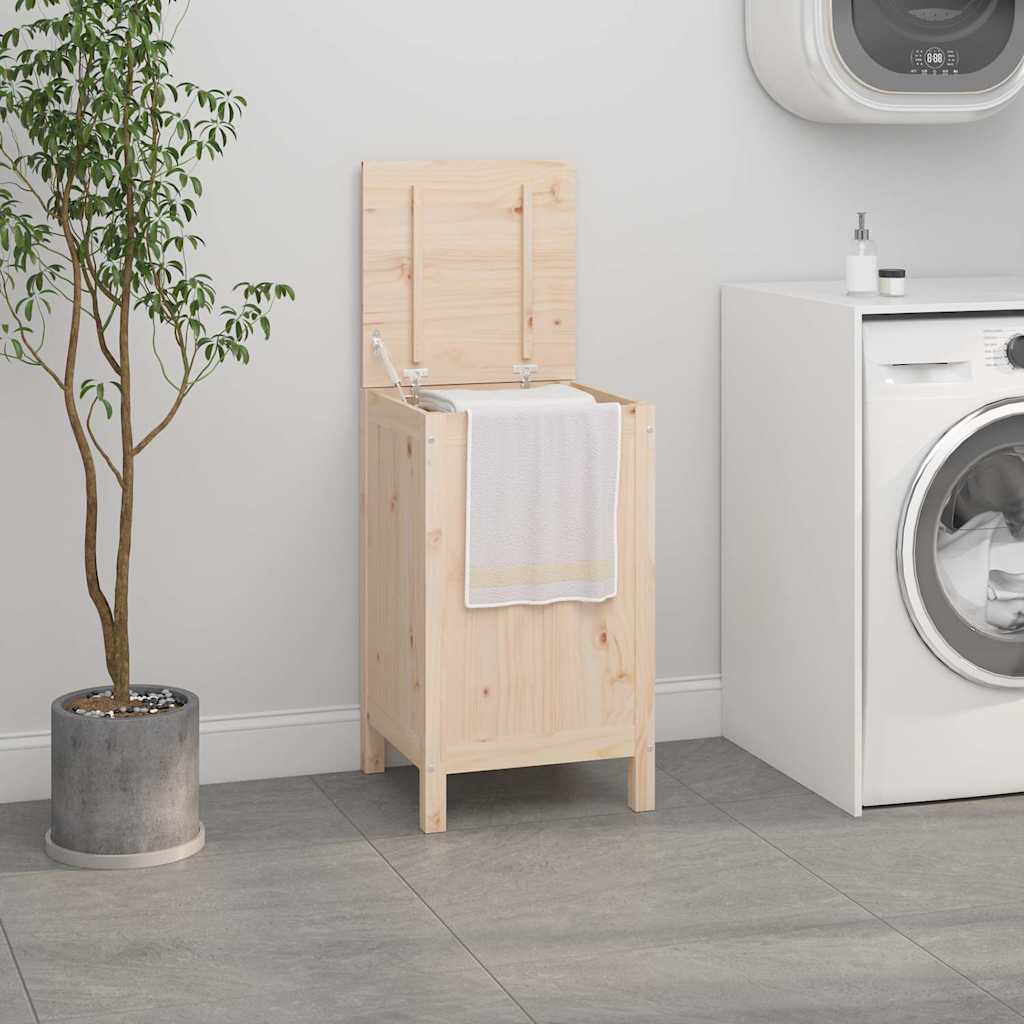 Contenitore per Bucato 44x44x76 cm Legno Massello Pino