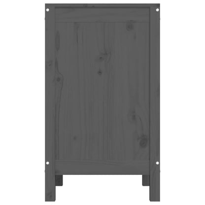 Contenitore per Bucato Grigio 44x44x76 cm Legno Massello Pino - homemem39