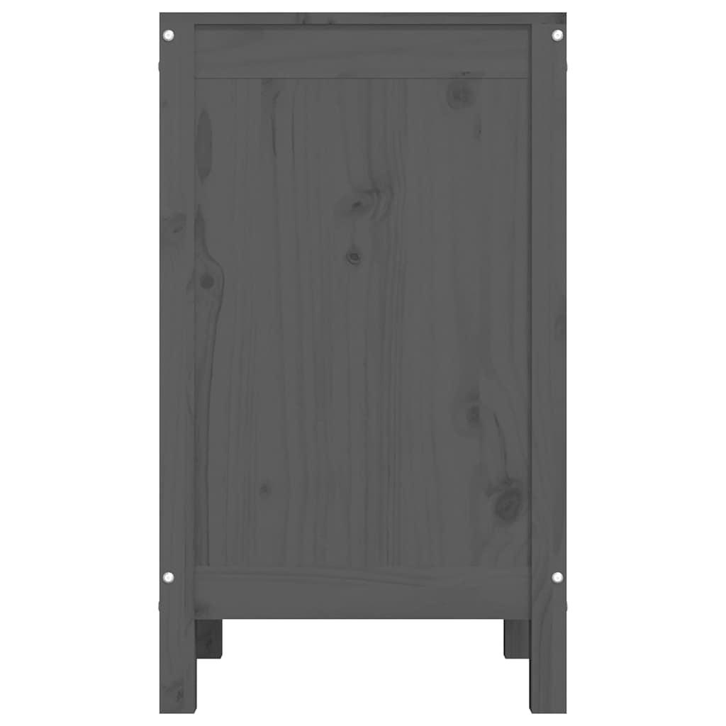 Contenitore per Bucato Grigio 44x44x76 cm Legno Massello Pino