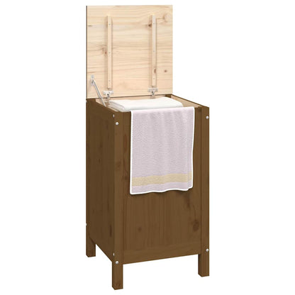 Contenitore per Bucato Ambra 44x44x76 cm Legno Massello Pino