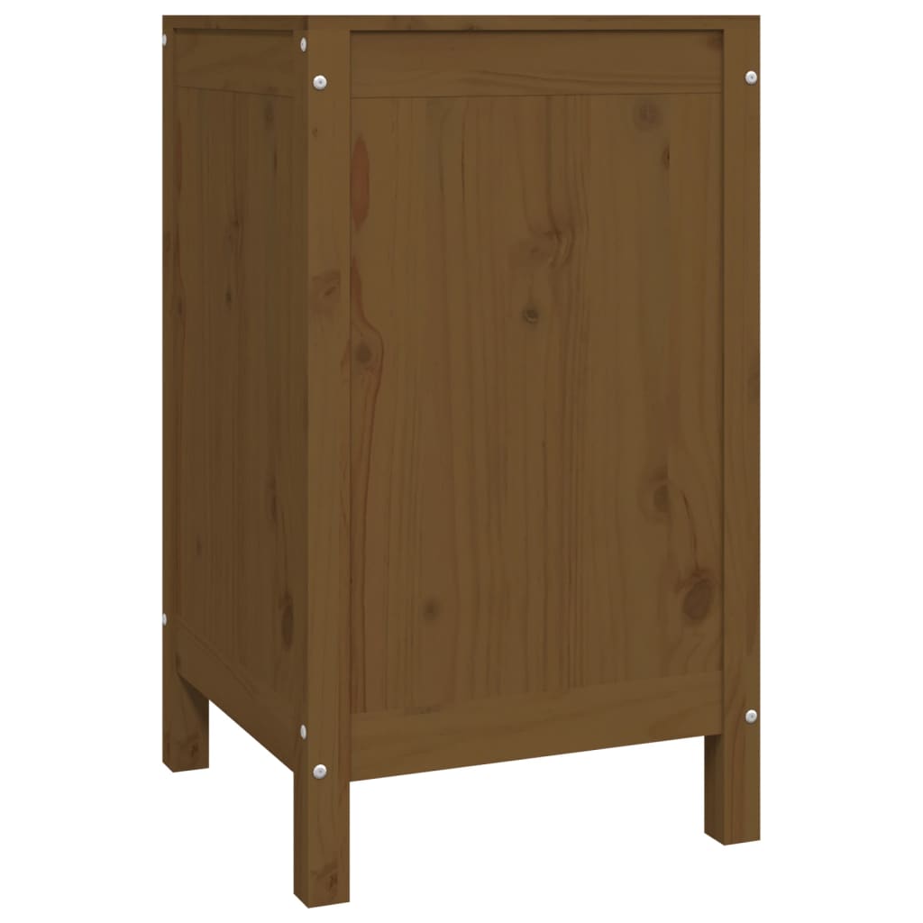 Contenitore per Bucato Ambra 44x44x76 cm Legno Massello Pino - homemem39