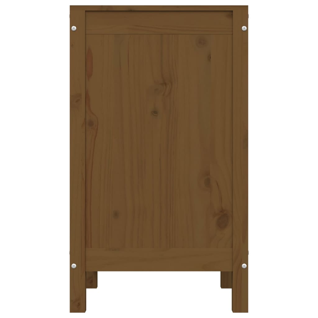 Contenitore per Bucato Ambra 44x44x76 cm Legno Massello Pino - homemem39
