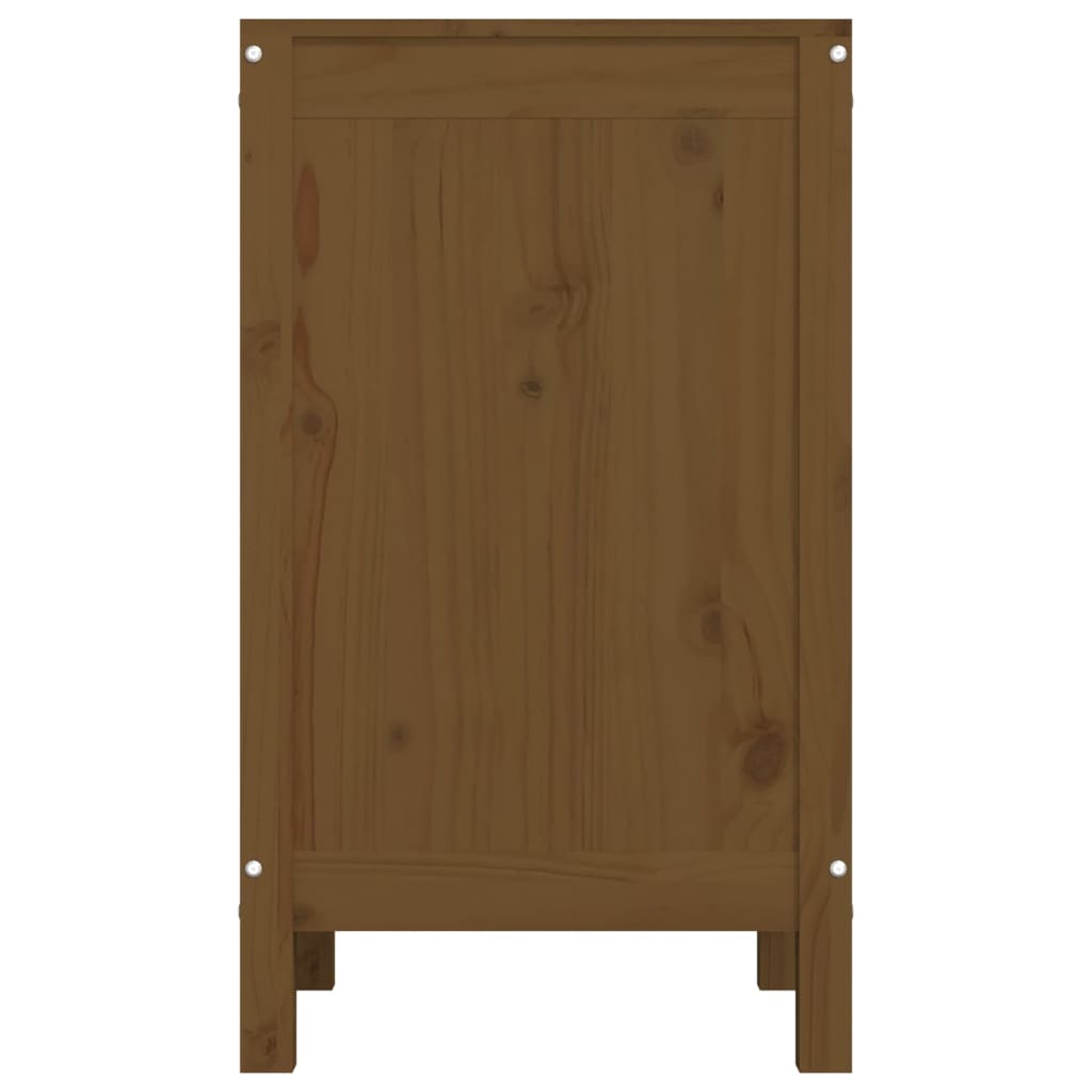 Contenitore per Bucato Ambra 44x44x76 cm Legno Massello Pino - homemem39