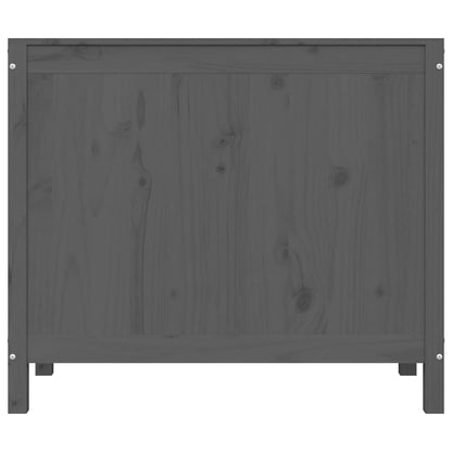 Contenitore per Bucato Grigio 88,5x44x76 cm Legno Massello Pino - homemem39