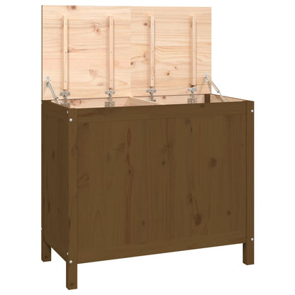 Contenitore per Bucato Ambra 88,5x44x76 cm Legno Massello Pino - homemem39