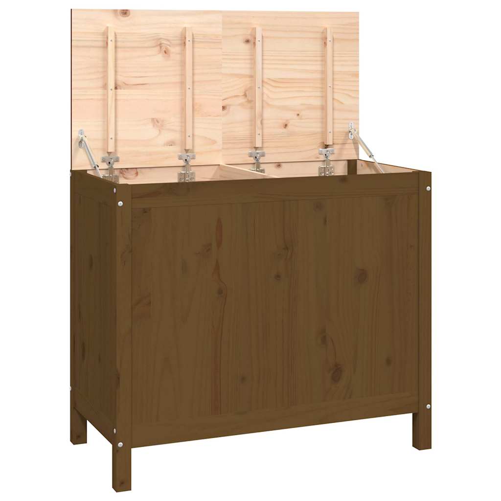 Contenitore per Bucato Ambra 88,5x44x76 cm Legno Massello Pino