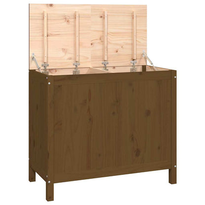 Contenitore per Bucato Ambra 88,5x44x76 cm Legno Massello Pino