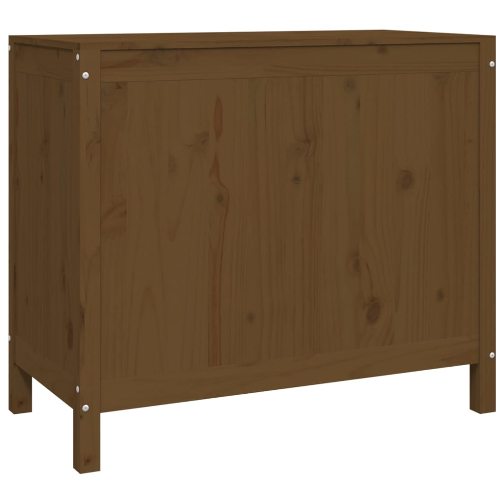 Contenitore per Bucato Ambra 88,5x44x76 cm Legno Massello Pino - homemem39