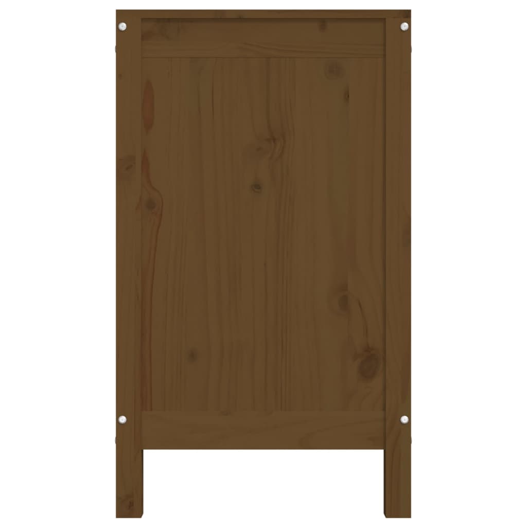 Contenitore per Bucato Ambra 88,5x44x76 cm Legno Massello Pino - homemem39