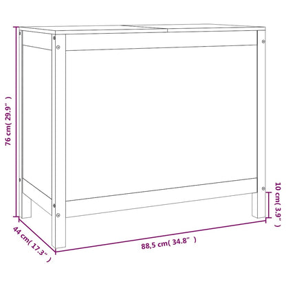 Contenitore per Bucato Ambra 88,5x44x76 cm Legno Massello Pino