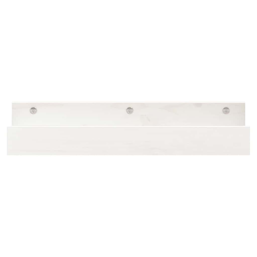 Mensole da Parete 2 pz Bianco 50x12x9cm Legno Massello di Pino