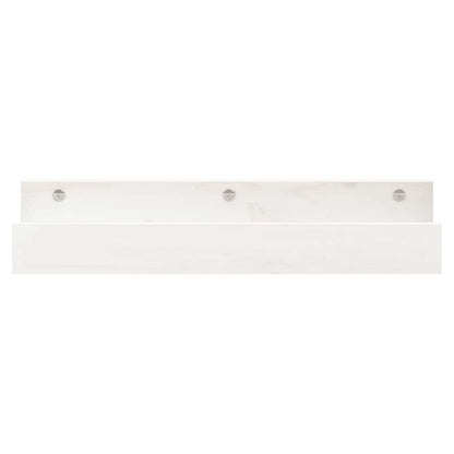 Mensole da Parete 2 pz Bianco 50x12x9cm Legno Massello di Pino