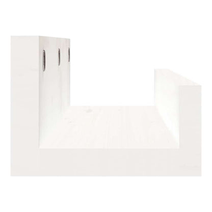 Mensole da Parete 2 pz Bianco 50x12x9cm Legno Massello di Pino