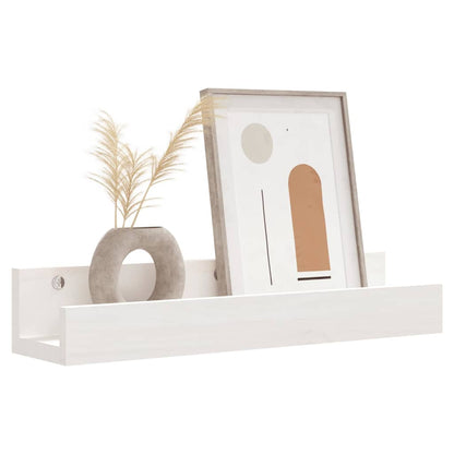 Mensole da Parete 2 pz Bianco 50x12x9cm Legno Massello di Pino