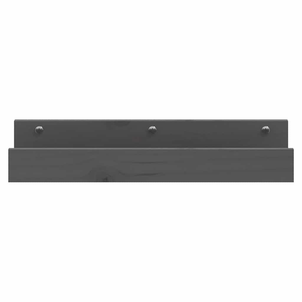 Mensole da Parete 2 pz Grigio 50x12x9cm Legno Massello di Pino