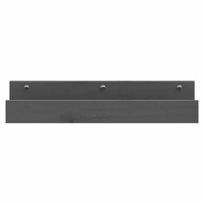 Mensole da Parete 2 pz Grigio 50x12x9cm Legno Massello di Pino