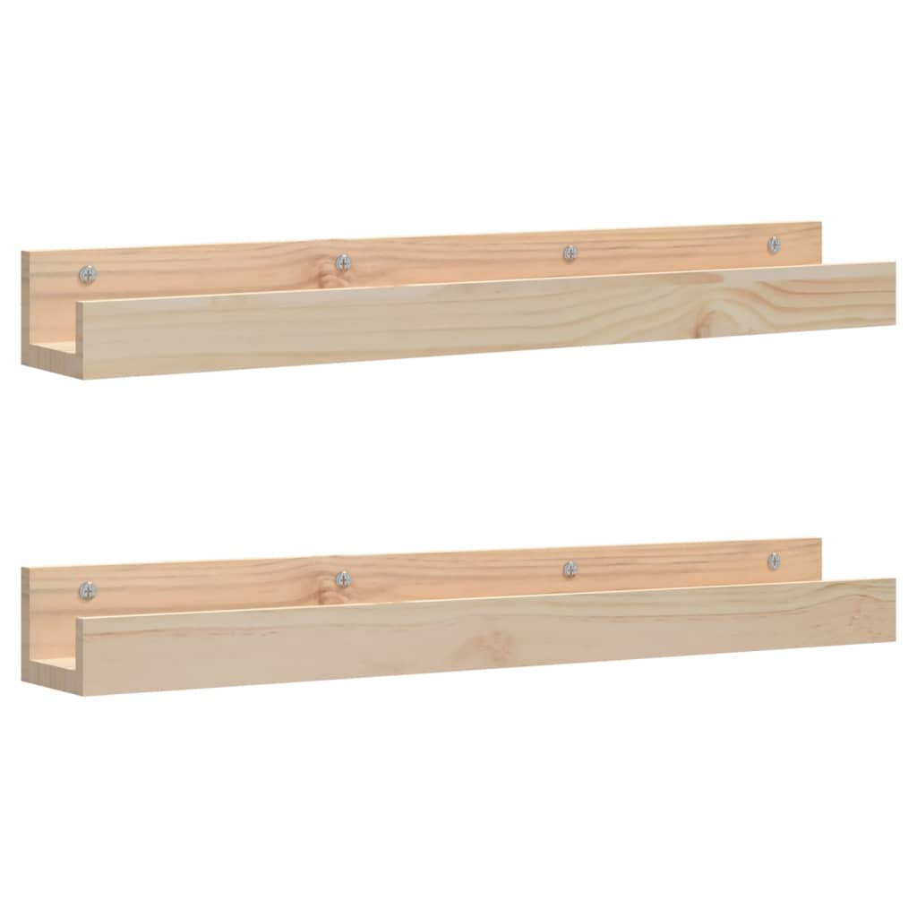 Mensole da Parete 2 pz 80x12x9cm in Legno Massello di Pino | homemem39