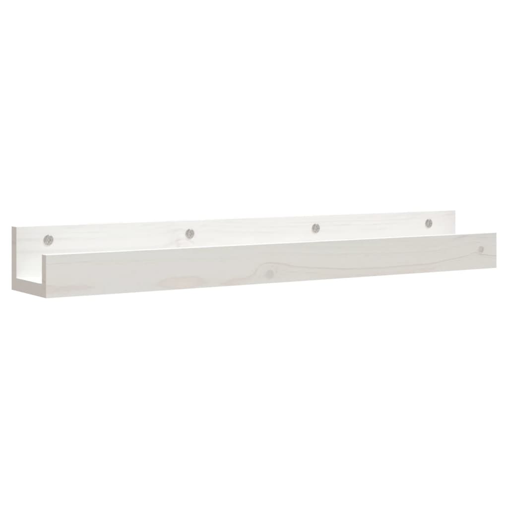 Mensole da Parete 2 pz Bianco 80x12x9cm Legno Massello di Pino | homemem39