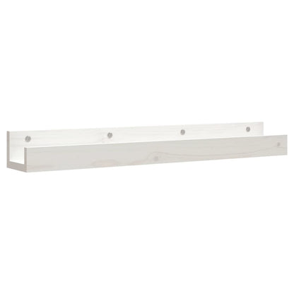 Mensole da Parete 2 pz Bianco 80x12x9cm Legno Massello di Pino | homemem39