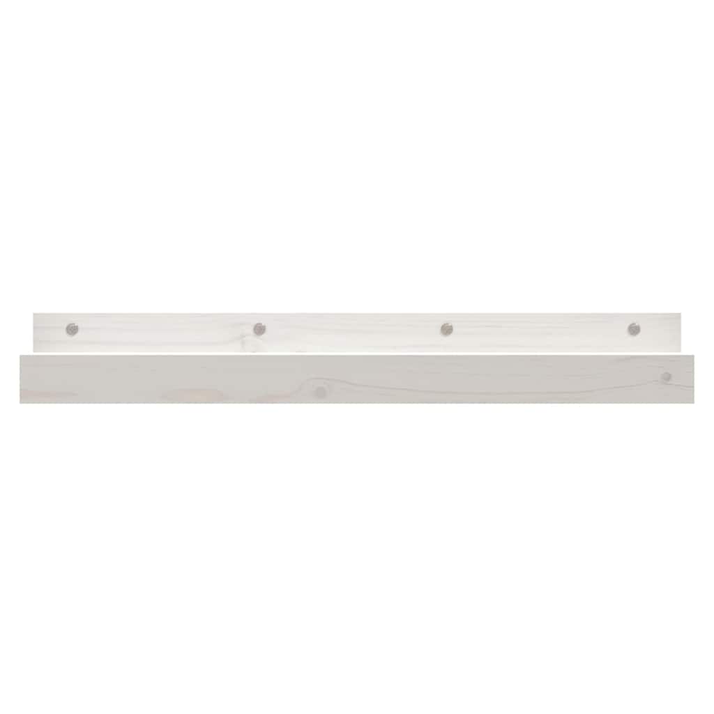 Mensole da Parete 2 pz Bianco 80x12x9cm Legno Massello di Pino