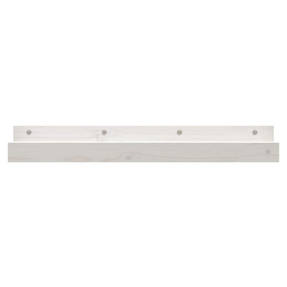 Mensole da Parete 2 pz Bianco 80x12x9cm Legno Massello di Pino