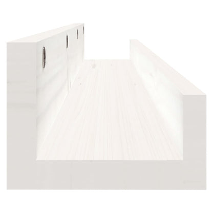Mensole da Parete 2 pz Bianco 80x12x9cm Legno Massello di Pino | homemem39