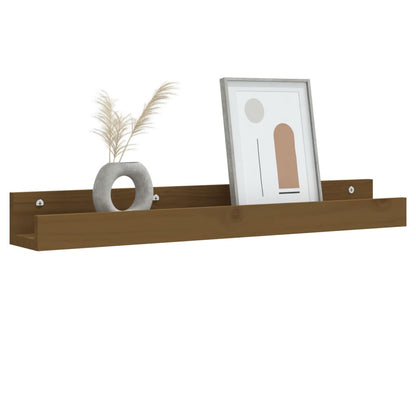 Mensole da Parete 2 pz Ambra 80x12x9cm Legno Massello di Pino | homemem39