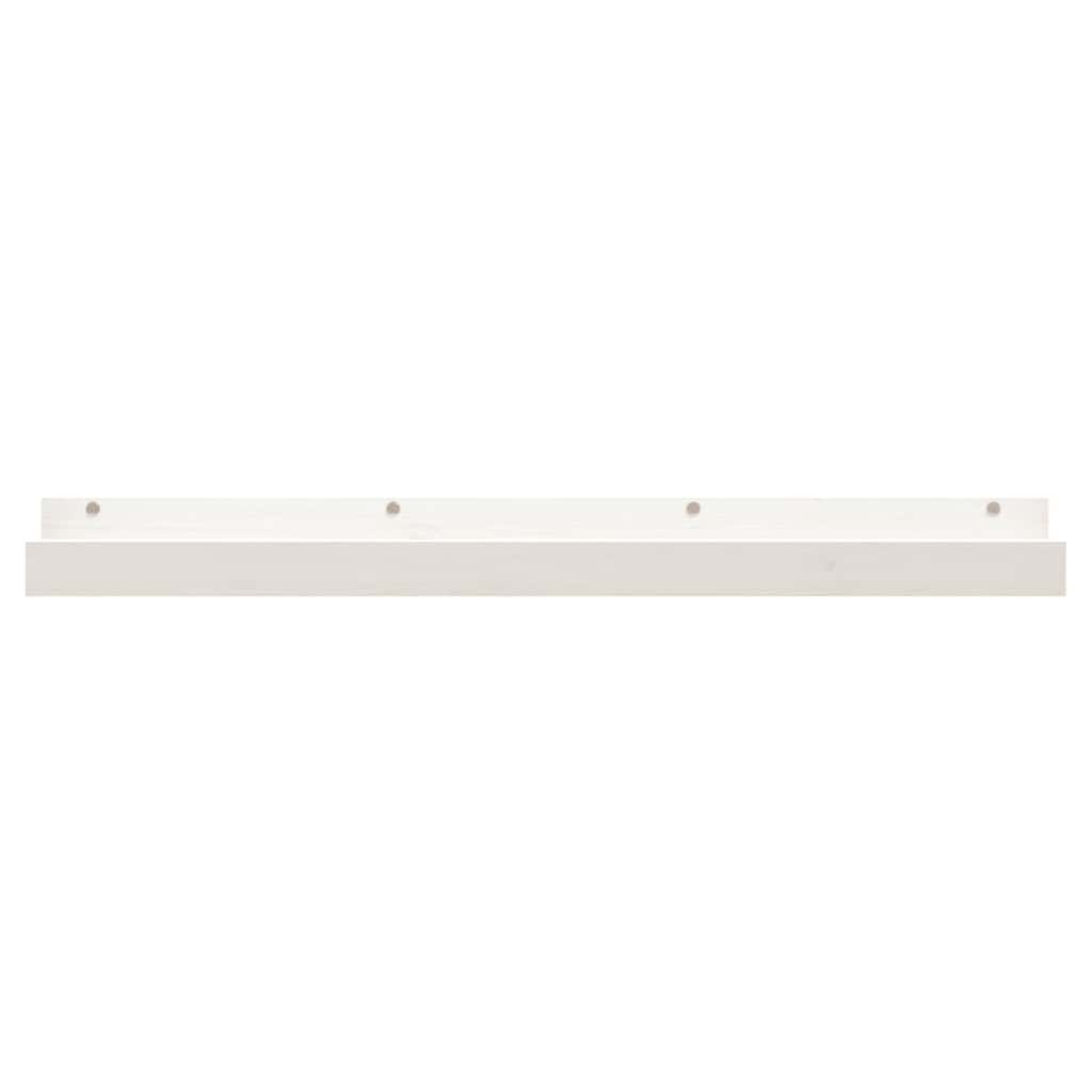 Mensole da Parete 2 pz Bianco 110x12x9cm Legno Massello di Pino