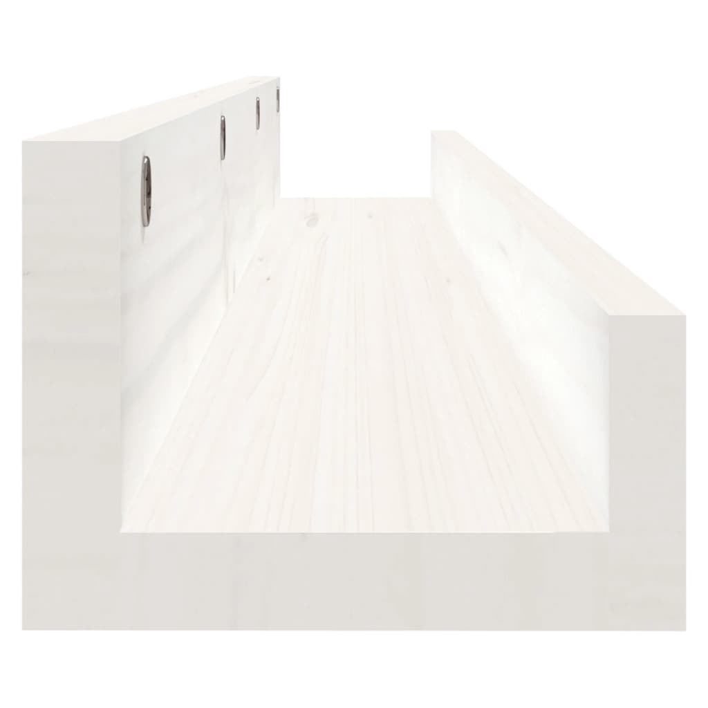 Mensole da Parete 2 pz Bianco 110x12x9cm Legno Massello di Pino | homemem39