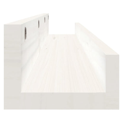 Mensole da Parete 2 pz Bianco 110x12x9cm Legno Massello di Pino | homemem39