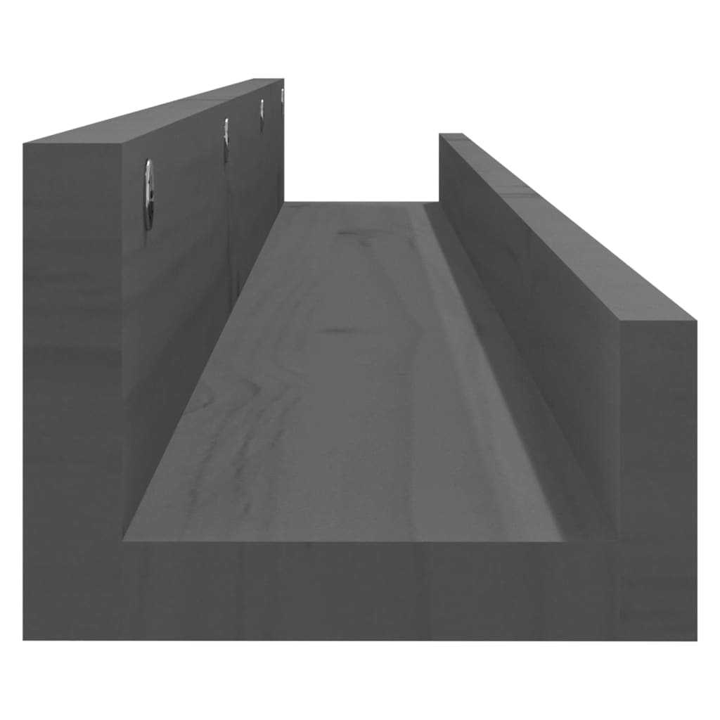 Mensole da Parete 2 pz Grigio 110x12x9cm Legno Massello di Pino | homemem39