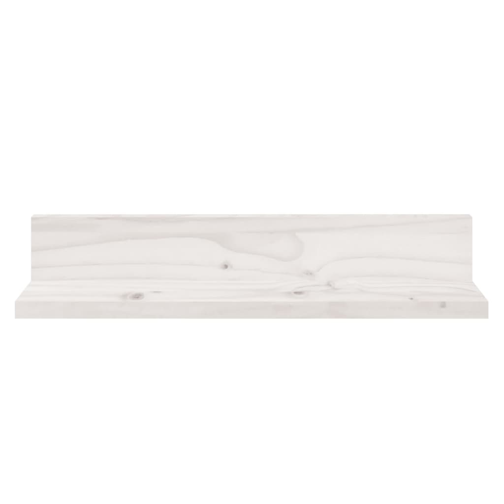 Mensole da Parete 2 pz Bianco 50x11x9cm Legno Massello di Pino | homemem39