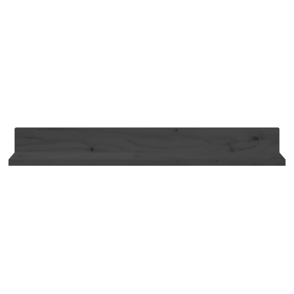 Mensole da Parete 2 pz Grigio 80x11x9cm Legno Massello di Pino | homemem39