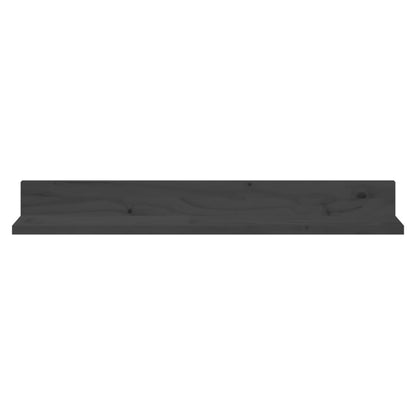 Mensole da Parete 2 pz Grigio 80x11x9cm Legno Massello di Pino | homemem39