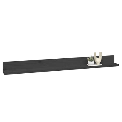 Mensole da Parete 2 pz Grigio 110x11x9cm Legno Massello di Pino | homemem39