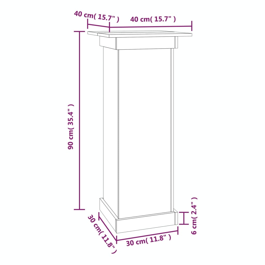 Portafiori 40x40x90 cm in Legno Massello di Pino | homemem39