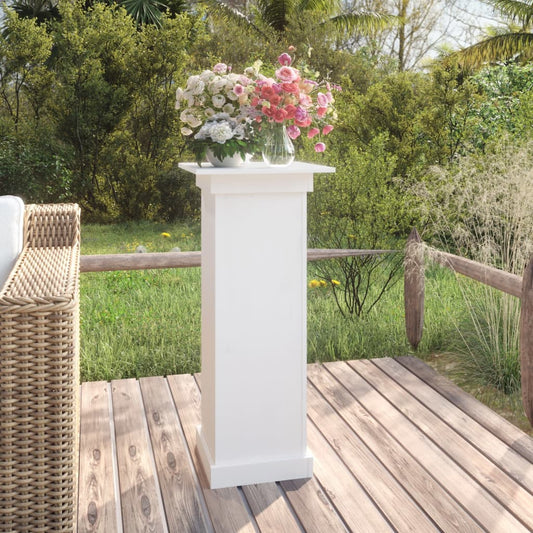 Supporto per Fiori Bianco 40x40x90 cm in Legno Massello di Pino