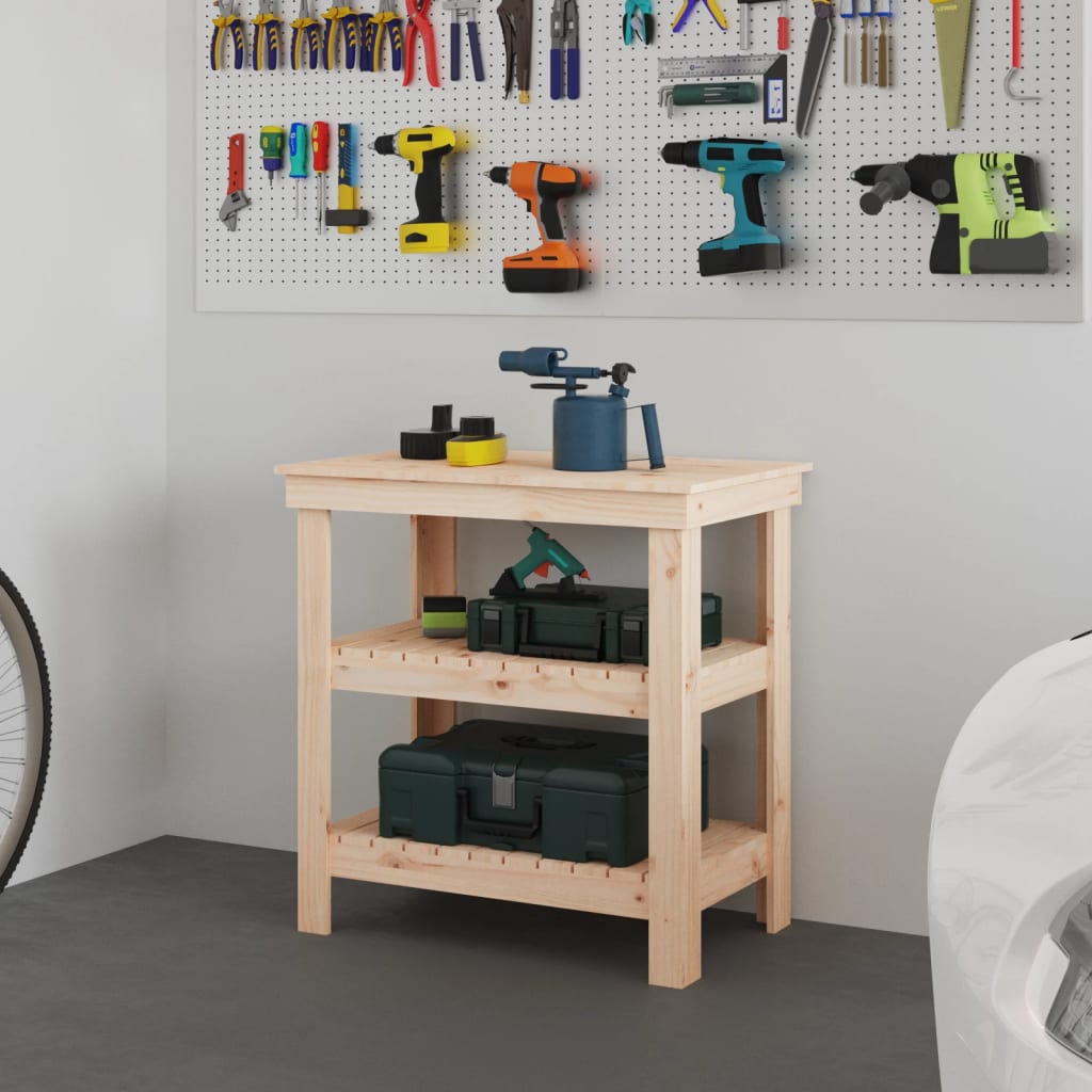Banco da Lavoro 78,5x50x80 cm in Legno Massello di Pino | homemem39