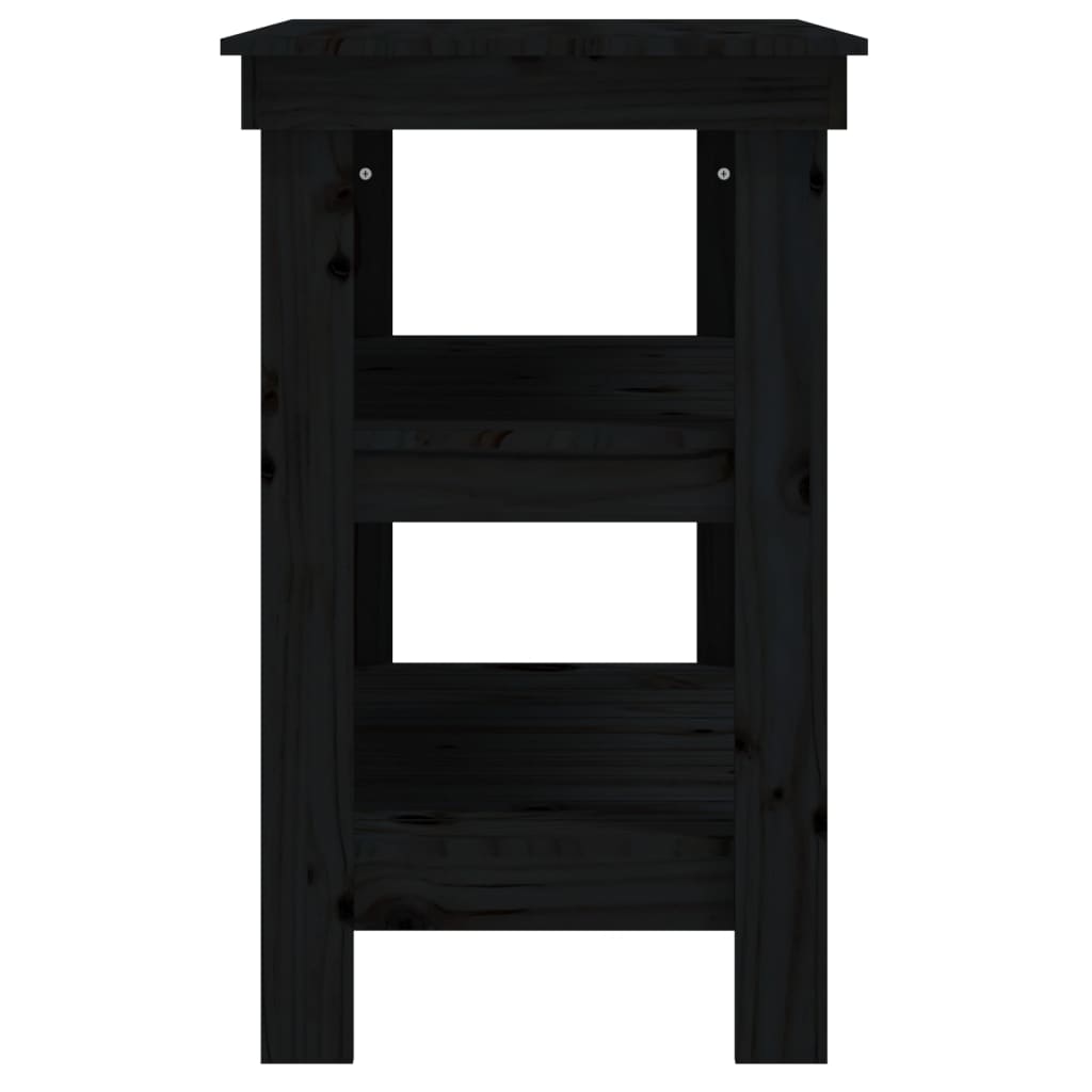 Banco da Lavoro Nero 78,5x50x80 cm in Legno Massello di Pino - homemem39