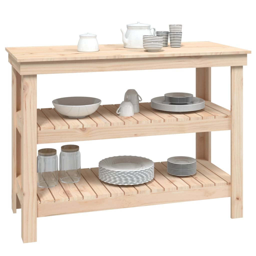 Banco da Lavoro 110,5x50x80 cm in Legno Massello di Pino | homemem39