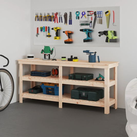 Banco da Lavoro 181x50x80 cm in Legno Massello di Pino | homemem39